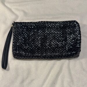Black Woven Metal Clutch